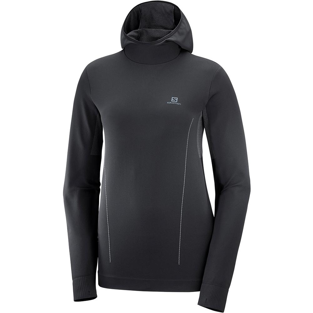 Salomon Israel COMET SEAMLESS W - Womens Hoodie - Black (DBGN-92847)